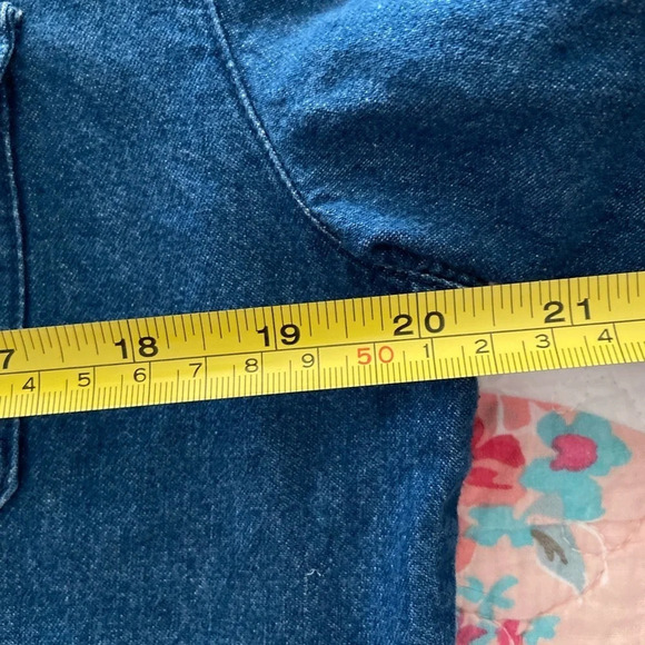 Vintage Bugle Boy Denim Shirt w/ Flamingo Appliqué on Back Sz Large - Picture 8 of 8